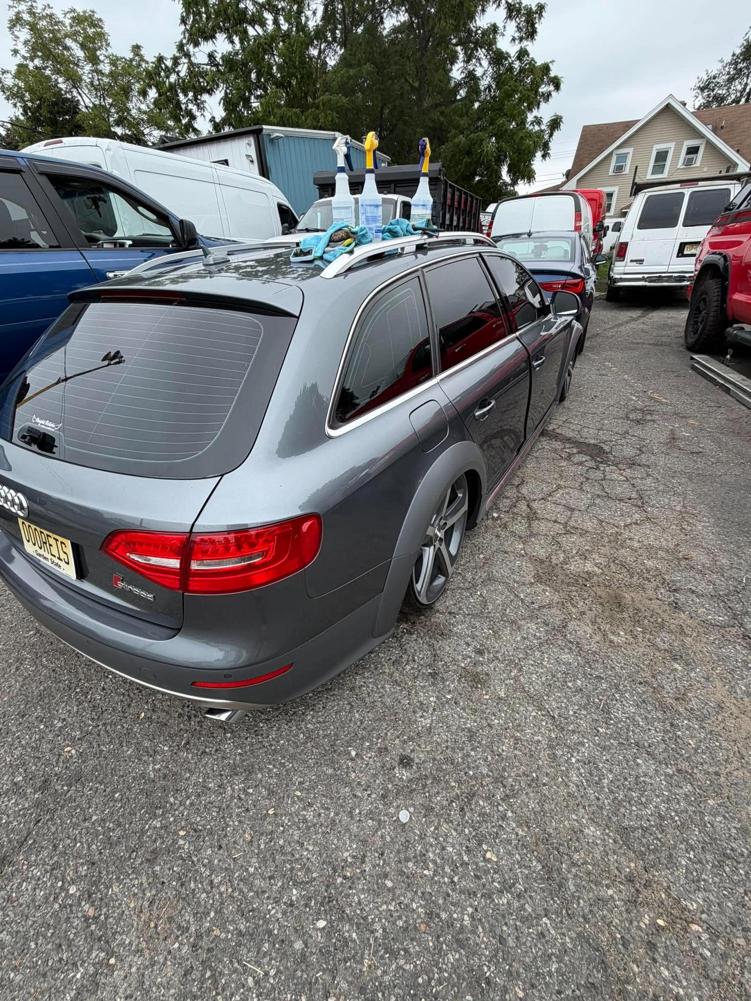 Audi wagon interior and exterior detailing result Clean gray Audi wagon after a mobile detailing service